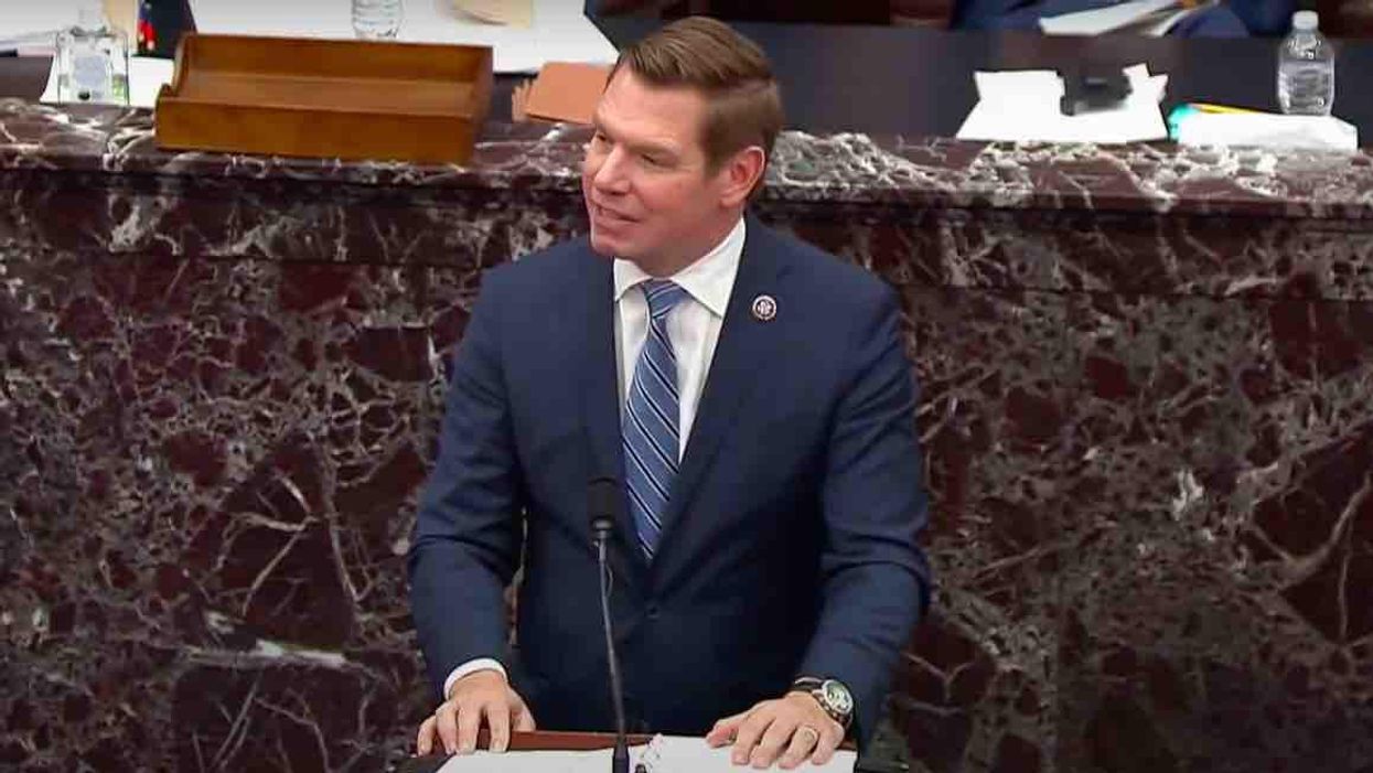 Eric Swalwell, Democrats accused of doctoring pro-Trump tweet shown during impeachment trial