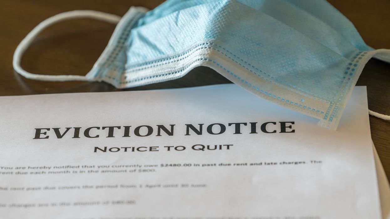 Eviction notice & mask