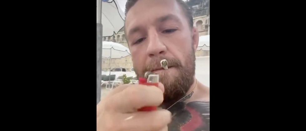 Conor McGregor Smokes A Substance As He Relaxes