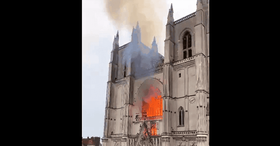 Fire Rips Through Cathedral Dating from 1434 in Nantes, France