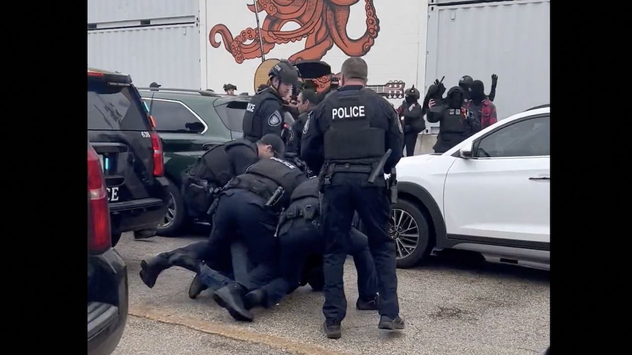 Far-left militants accused of pepper-spraying protesters while they were praying outside reportedly 'family-friendly' drag show; 3 arrested