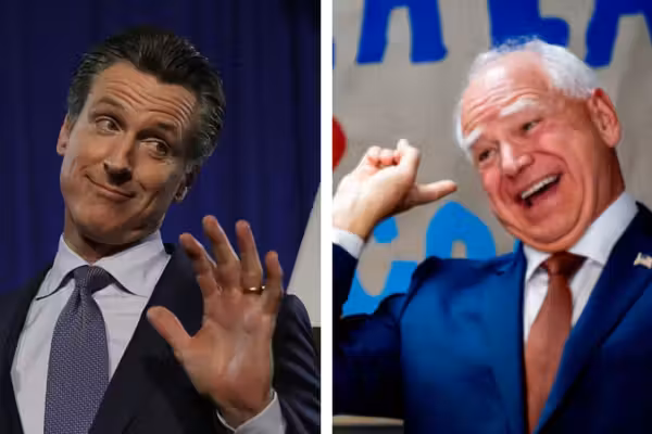 Gavin Newsom laughs after Tim Walz claims he's too masculine: 'I'm not bulls**tting'