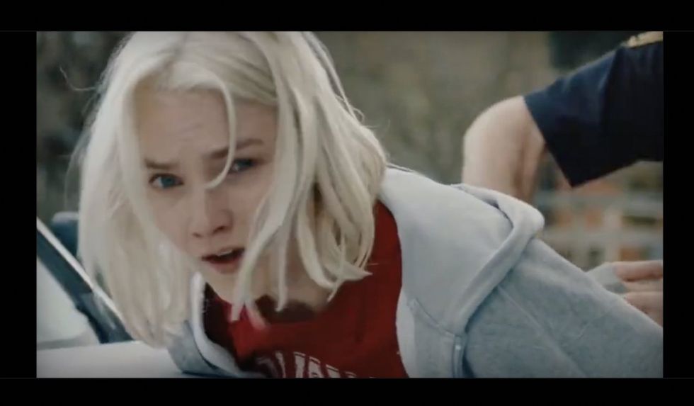 Gavin Newsom pushes pro-abortion ad showing cop who pulls over female‚ makes her take pregnancy test‚ handcuffs her on hood