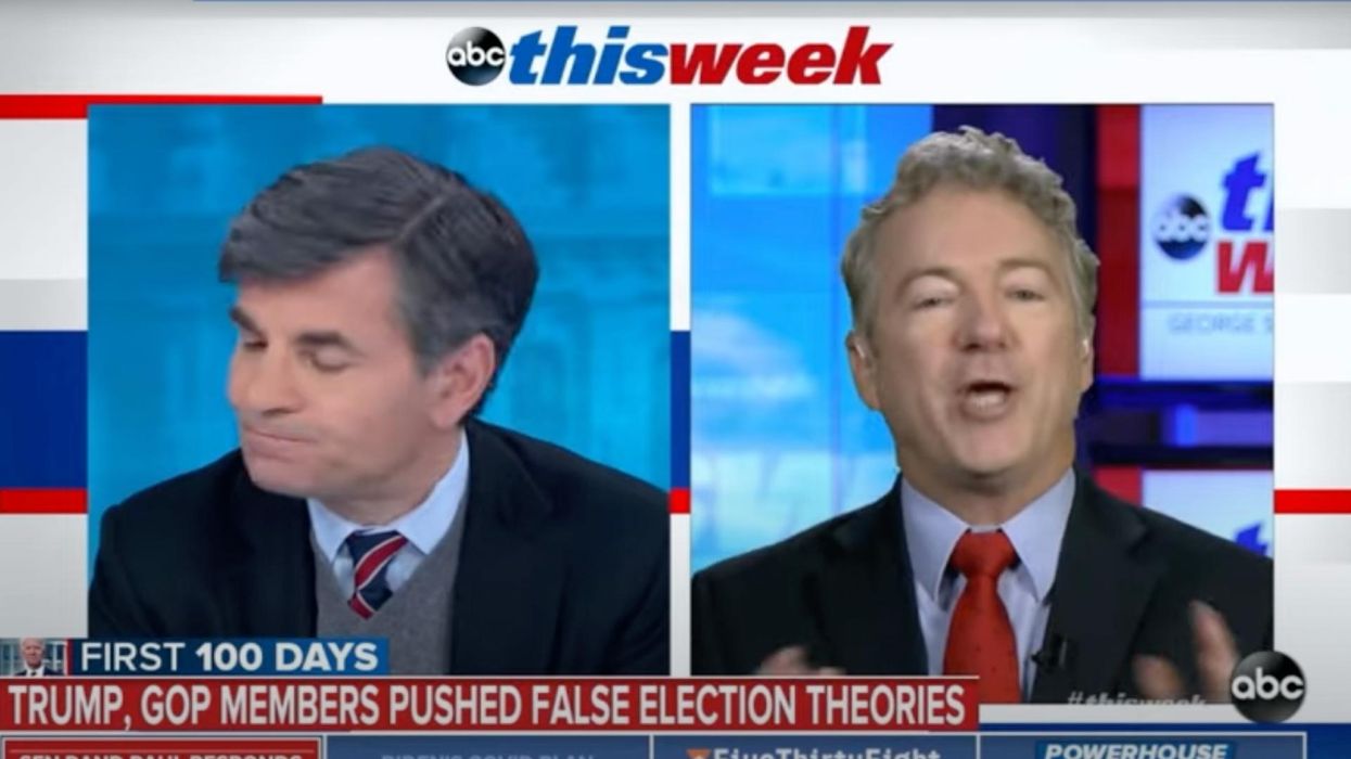 George Stephanopoulos tries to get Rand Paul to admit that election wasn't stolen. Paul refuses, and sparks fly.
