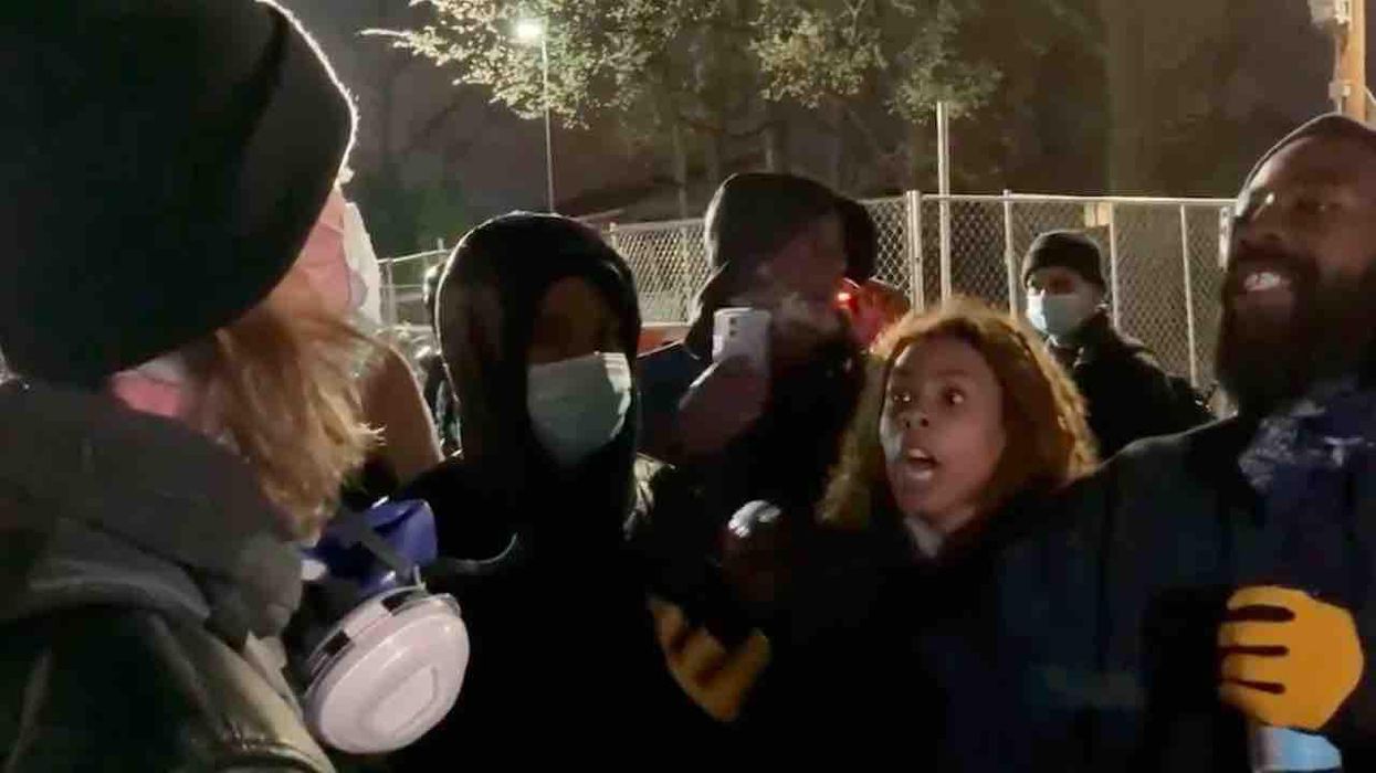 'Get the f*** out!': Black protesters in Brooklyn Center eviscerate white protester, tell him 'you're white, you already don't belong!'