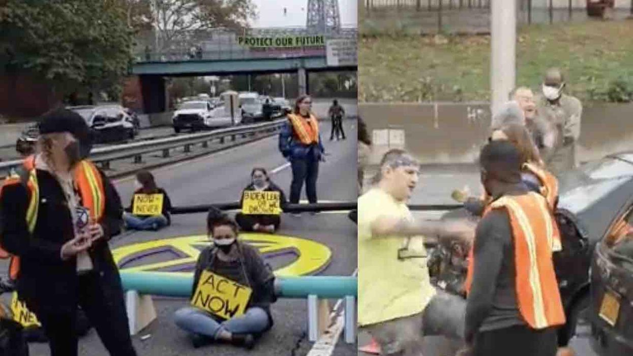 'Get the f*** outta here!': Furious NYC drivers confront radical left-wing environmentalists blocking morning rush hour