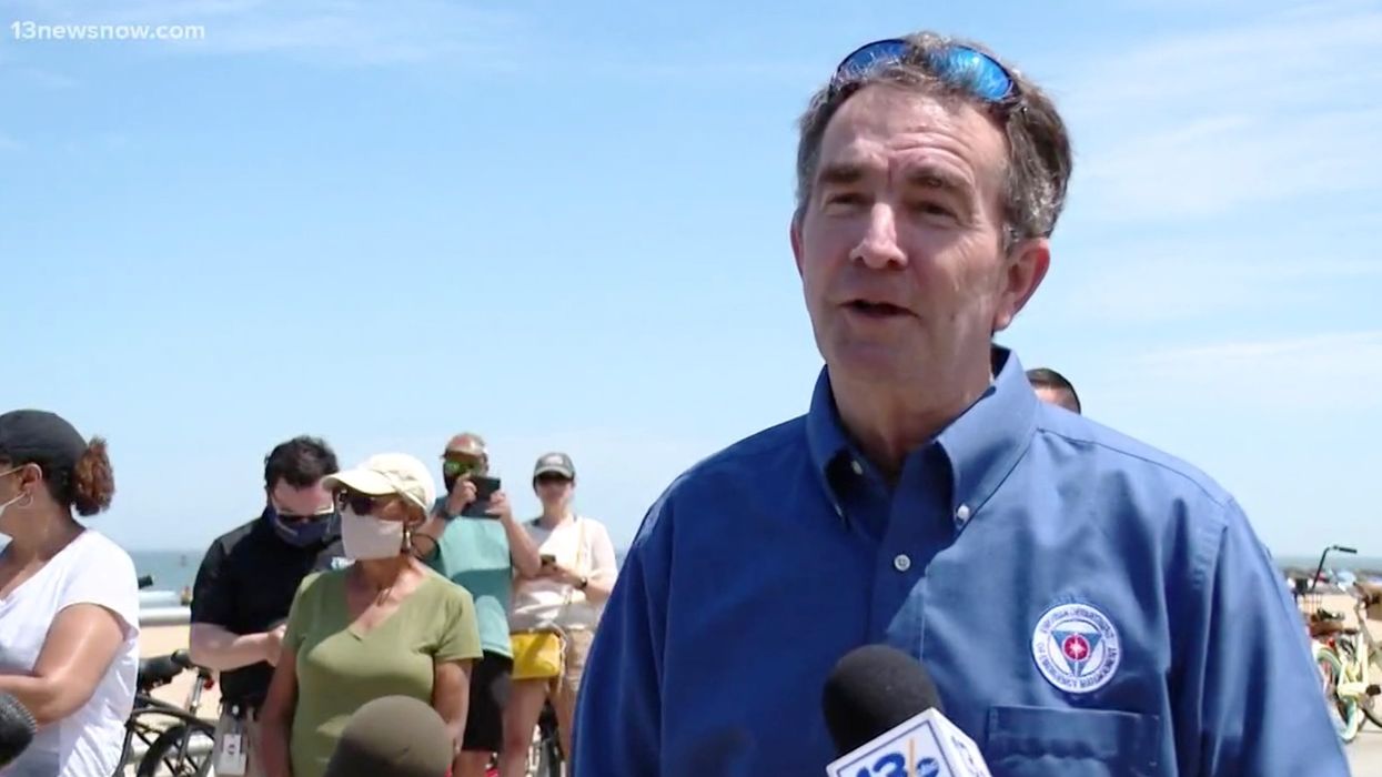 Gov. Ralph Northam breaks his own policy requiring face masks by not wearing face mask on crowded beach