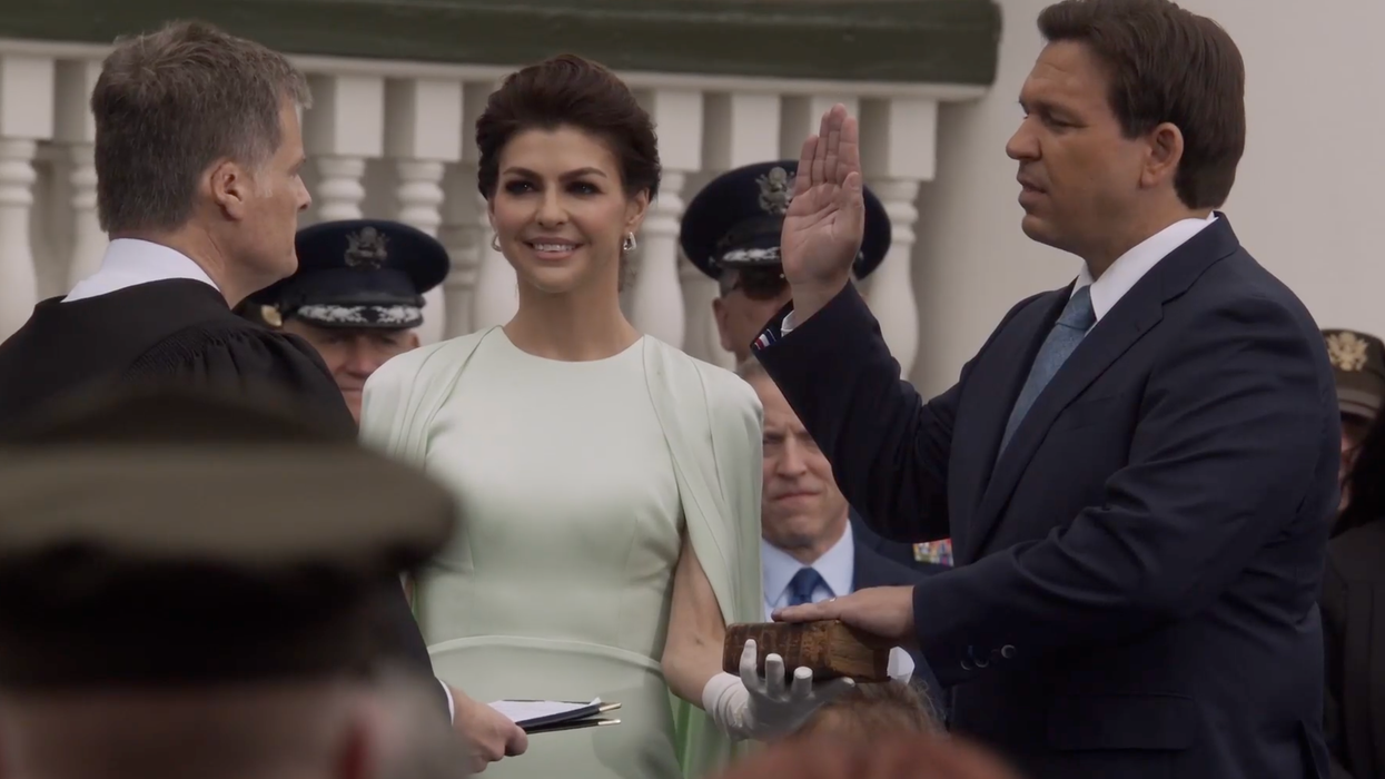Governor Ron DeSantis uses Bible of the Revolution — on loan from Glenn Beck — in swearing-in ceremony