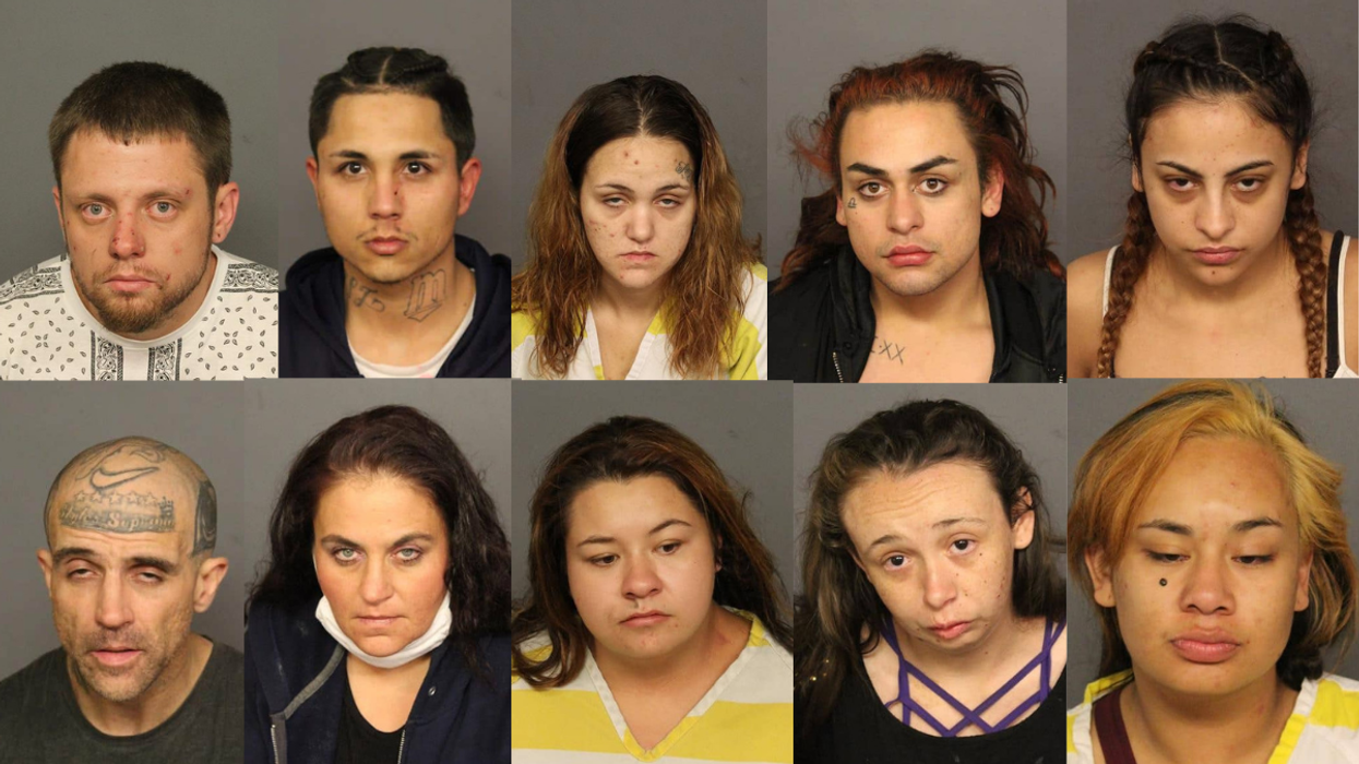 Group calling themselves 'the Sopranos' busted for alleged massive theft ring started to support their drug addictions. One even has 'styles Soprano' tattooed on his forehead.