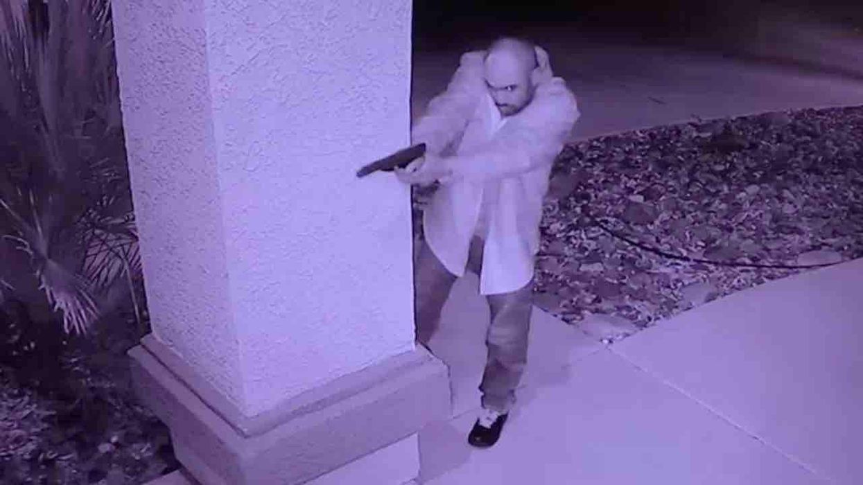 Gunman caught on camera firing into home amid break-in attempt. But homeowner has a gun as well — and wins shootout.