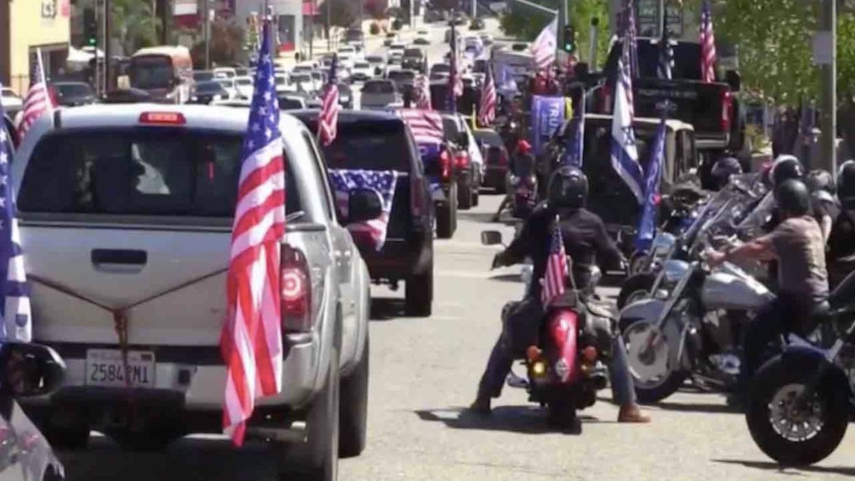 Gunshots reportedly fired at pro-Trump caravan in LA; car tire blown out; another car's window smashed