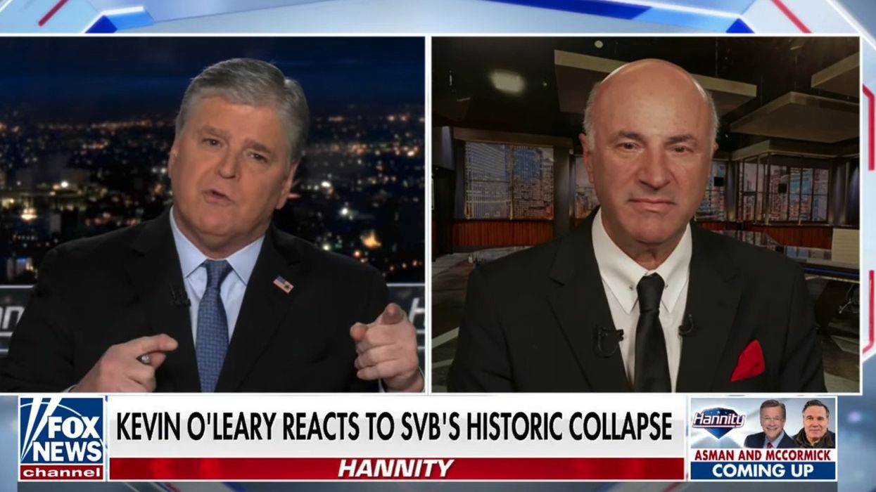 Hannity confronts Kevin O'Leary with one blunt question about keeping money in Silicon Valley Bank: 'Run by idiots'