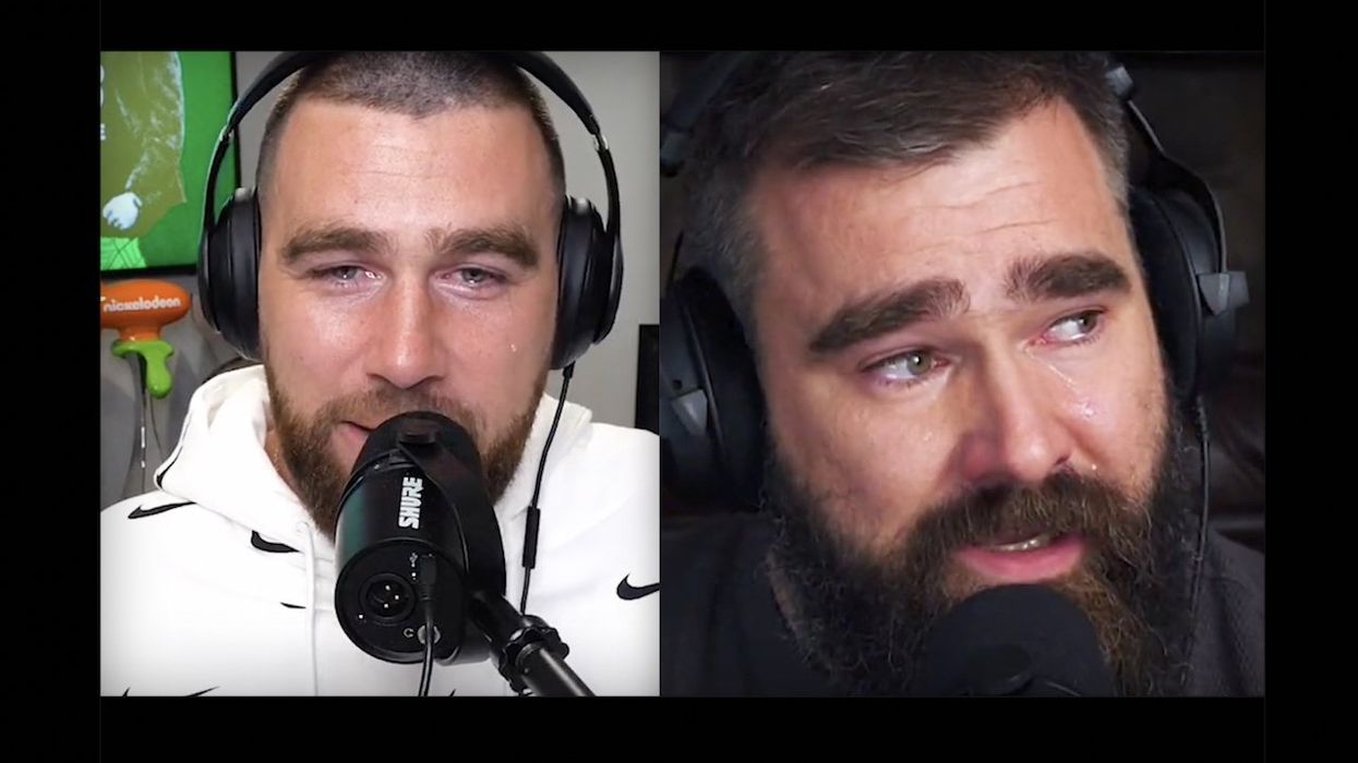 Heartwarming clip: Brothers Travis Kelce, Jason Kelce shed tears recalling their parents' pride after they played Super Bowl against each other