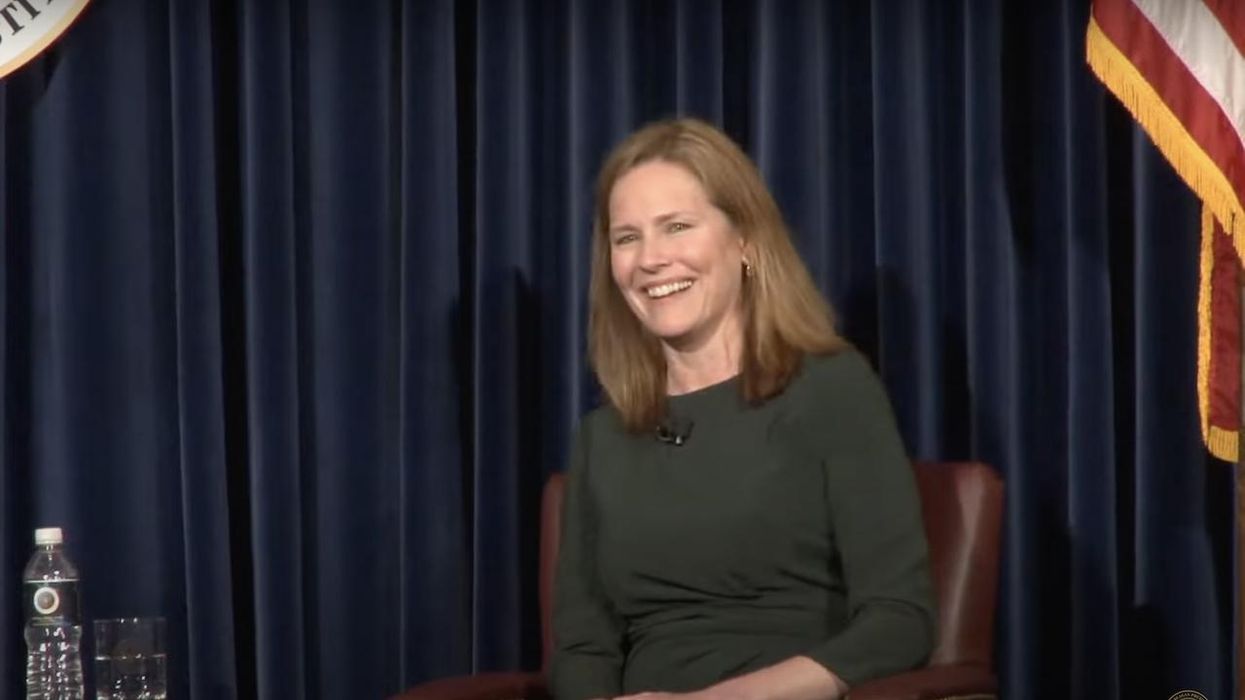 Heckler calls Amy Coney Barrett an 'enslaver of women' during live event — but SCOTUS justice's response has crowd cheering and applauding