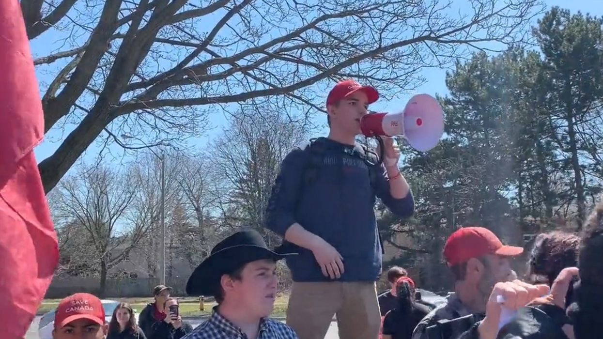 High school students reject 'International Day of Pink' and protest drag performance at Toronto-area school, hand out Bibles