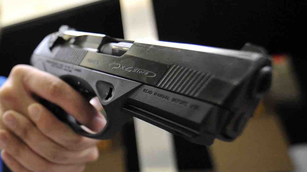 Homeowner with 2 sleeping kids spots masked intruders walking up stairs. But they turn tail and run when he pulls gun.