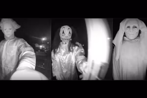Horror-costumed trio banged on home's front door late at night and 'threatened to kill us,' woman says. Then cops intervened.