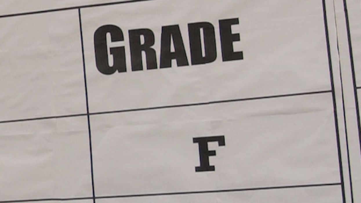 HS student answers 'true' that 'only women can get pregnant,' 'all men have penises.' Teacher marks his answers incorrect.
