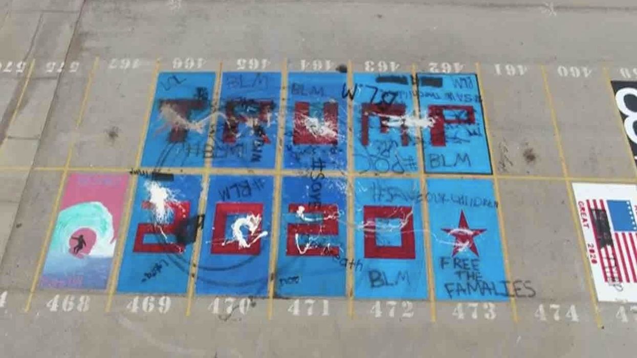 HS students decorate their parking spots with 'Trump 2020' message. BLM fans just can't live and let live.