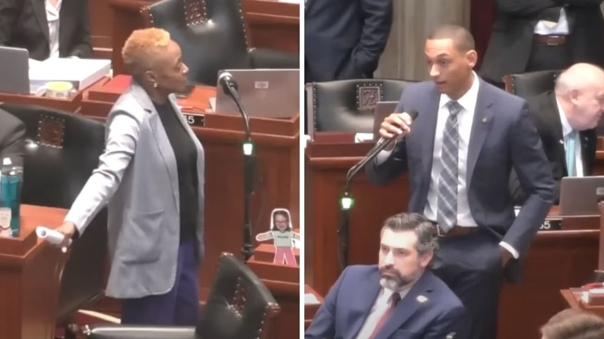 'I identify as an American': Black Republican lawmaker receives applause for calling out woke 'race-baiting' Democratic colleague during DEI debate