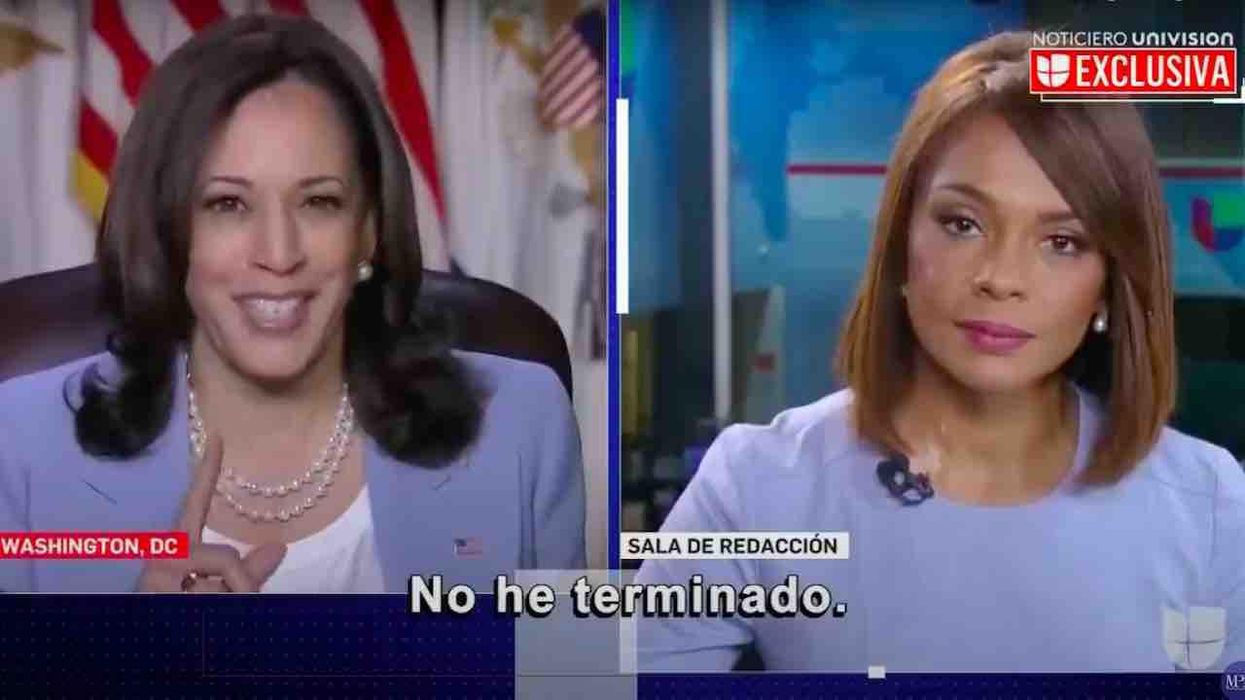 'I'm not finished': Kamala Harris annoyed by more border-visit questions, scolds Univision anchor with upturned finger, smile, and that familiar giggle