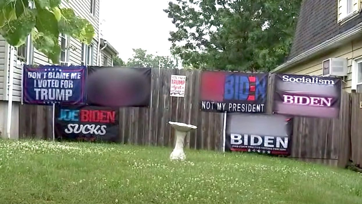 'I'm not giving up': Pro-Trump homeowner faces $500 per day fine over expletive-filled anti-Biden signs