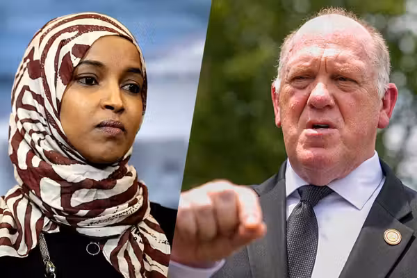 Ilhan Omar and Tom Homan
