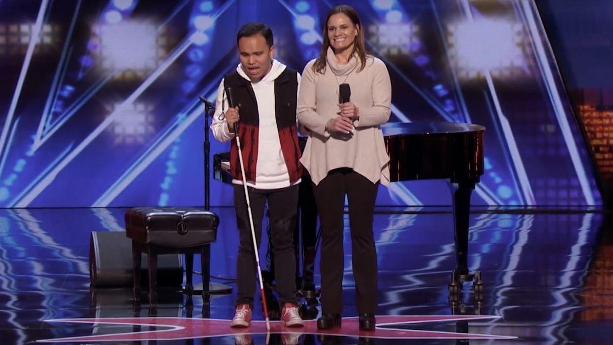 Blind, autistic performer helped to 'America's Got Talent' stage by his mom. Then he starts singing — and it's simply mind-blowing.
