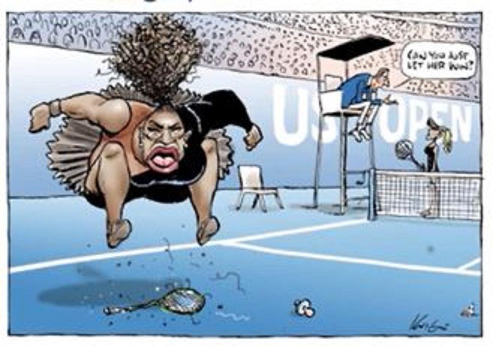 Cartoon branded as 'racist' and 'sexist' for depiction of Serena Williams' US Open confrontation