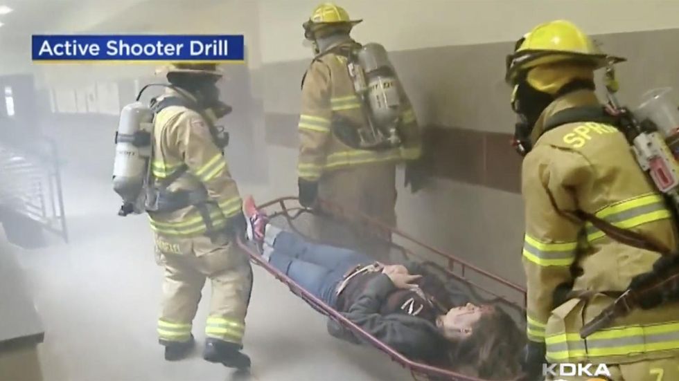 High school simulates shooter drill — complete with guns shooting blanks. Parents are not happy.