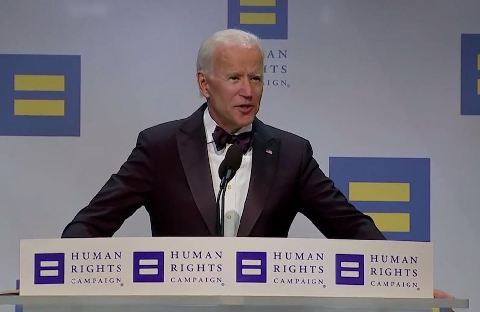 Biden says 'virulent ... dregs of society' have an 'ally' in Trump during speech for LGBTQ group
