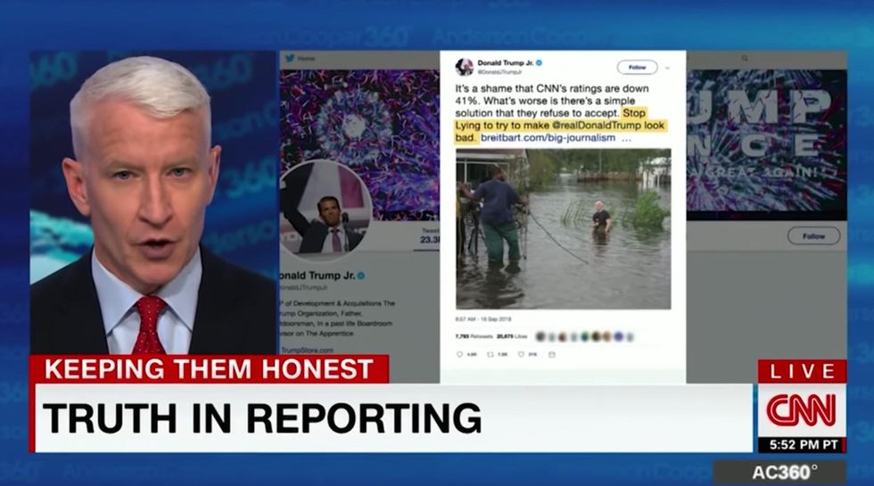 Anderson Cooper torches Donald Trump Jr. for viral hurricane tweet — then Trump Jr. fires back