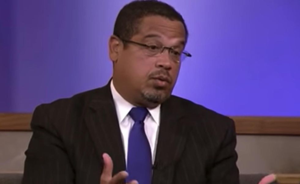Keith Ellison grilled over domestic abuse allegations during debate. Watch how he responds.