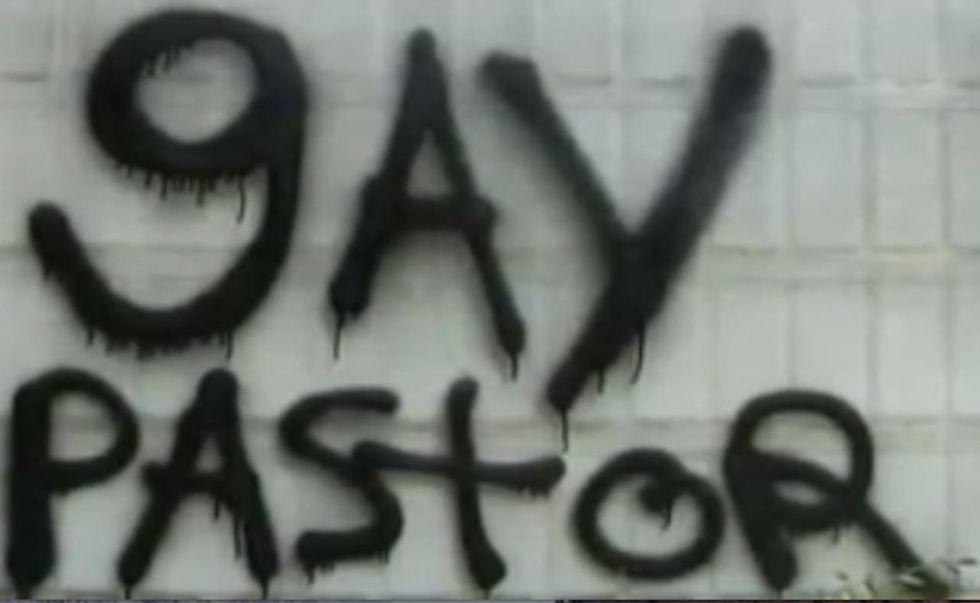 ‘Gay pastor’ spray-painted on church sign. But check out how congregation responds to vandalism.