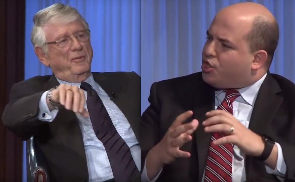 CNN's ratings would be in the toilet without Donald Trump,' Ted Koppel tells annoyed Brian Stelter