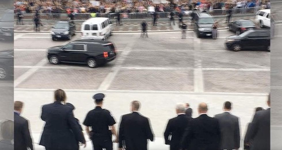 Vice president faced with unruly mob of protesters — video shows him handling it like a true patriot