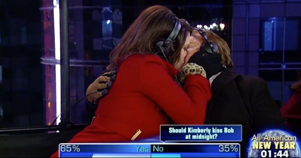 Watch the Result of a Fox News Poll Asking if Kimberly Guilfoyle Should Kiss Bob Beckel at Midnight