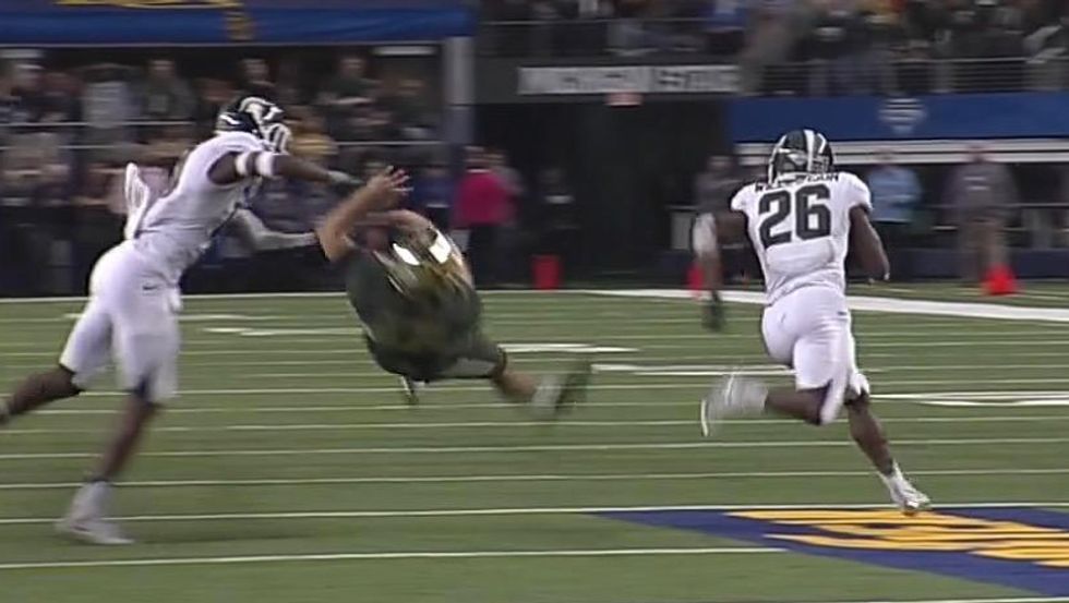 College Kicker Gets Absolutely Destroyed During Blocked Kick, but Has the Best Response Imaginable