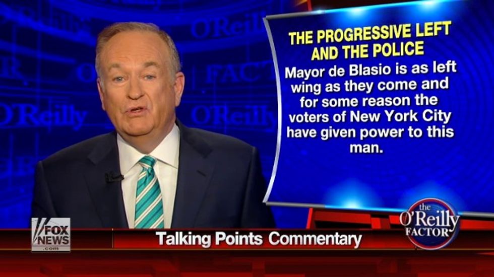 O'Reilly Unloads on NYC Mayor: 'One Thing Police Can't Protect Us From Is Politician Like De Blasio