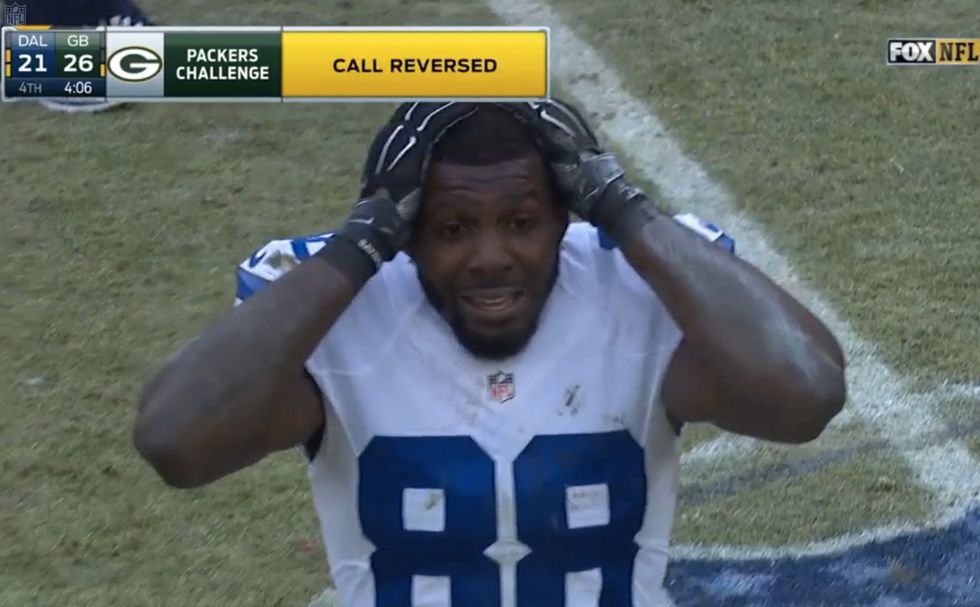 Why Dez Bryant's Spectacular Catch Near the End Zone in Final Minutes of Playoff Game Wasn't a Catch After All