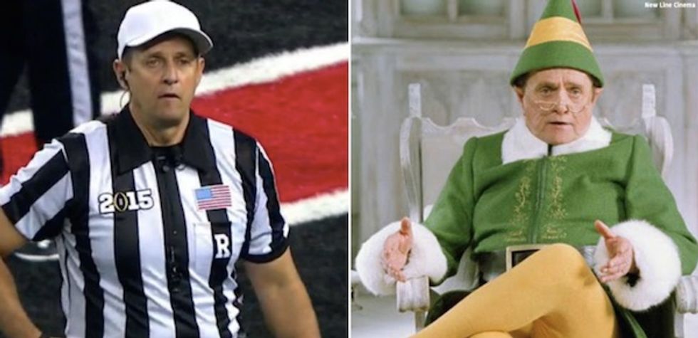 Wait, was comic Bob Newhart a ref in college football's national championship game?
