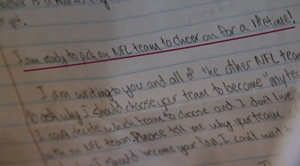 I Am Ready to Pick an NFL Team to Cheer On for a Lifetime!' -- 12-Year-Old Boy Writes to Every Single NFL Team (Guess How Many Responded?)