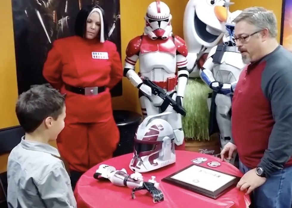 Watch This Little Boy's Reaction When He's Presented With a 3-D-Printed Prosthetic Arm...by 'Star Wars' Stormtroopers