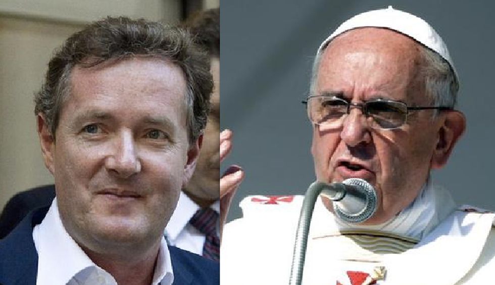 Piers Morgan Accuses Pope Francis of 'Endorsing Violence' — and Decries an Analogy the Pontiff Made That Shocked Him 'to the Core\