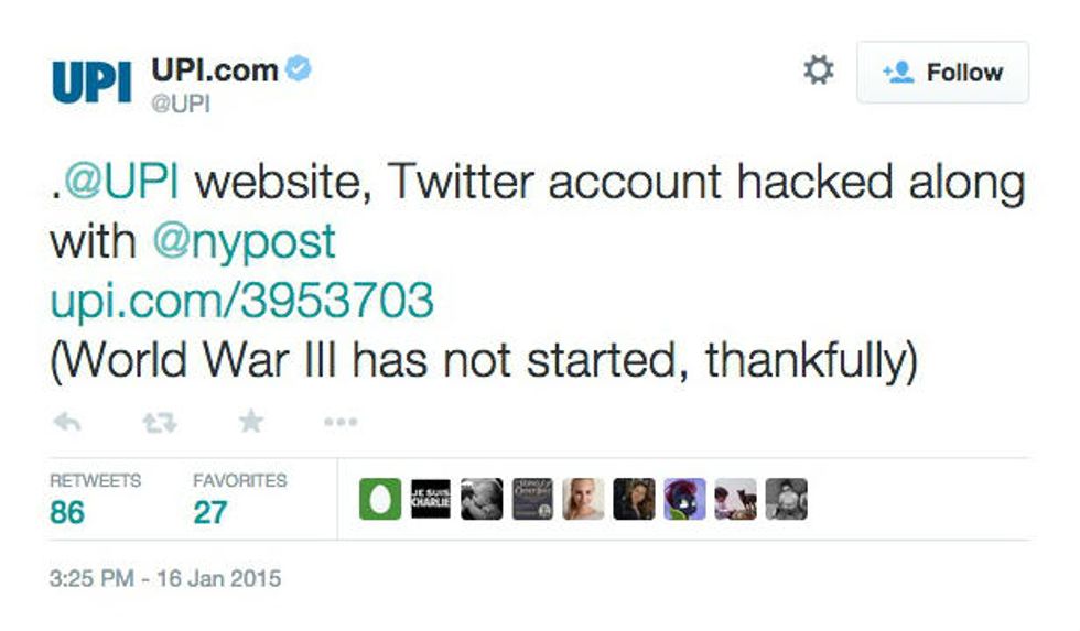 New York Post, UPI Twitter Accounts Hacked in Latest Bout of Cybervandalism