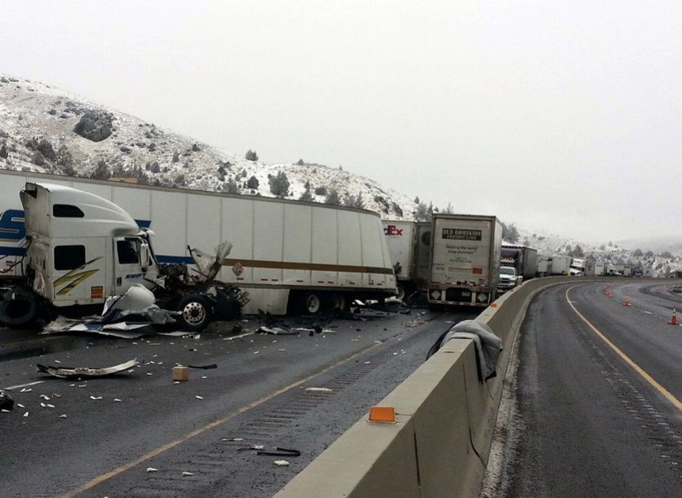 A Look at What's Left of His Car, With Him in It, and You'll Understand Why He's Saying 'Thank God That I'm Still Alive