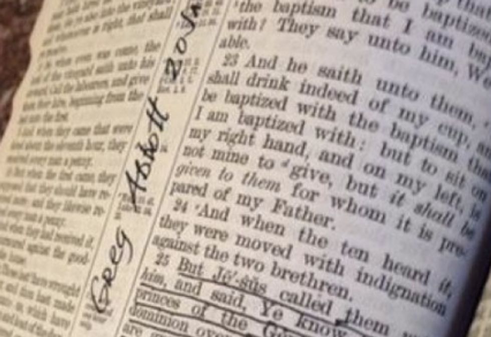 Texas' Governor-Elect Reveals the Message That Rick Perry Left For Him Inside This Coveted Bible