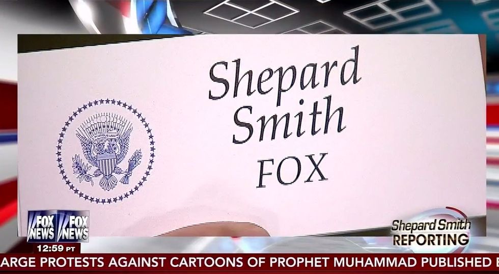 Shep Smith Thinks There Might Be a Hidden Message in His Placeholder From White House Lunch