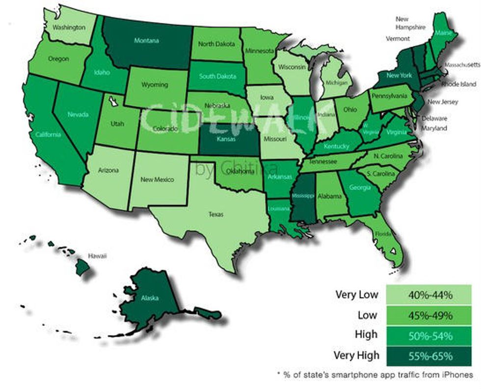 Which State Has the Highest iPhone App Traffic? See the Map