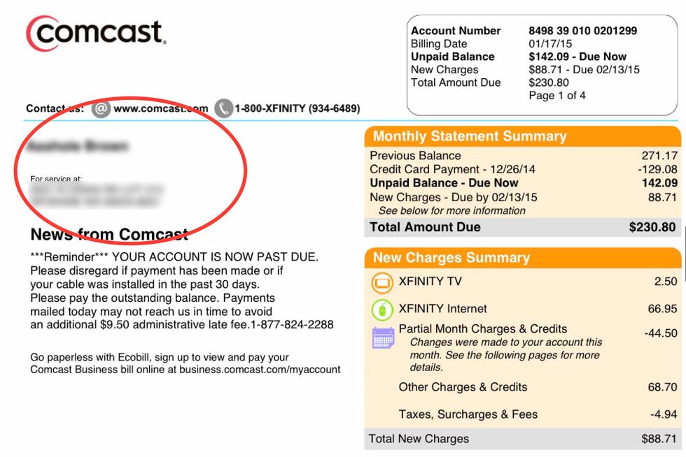 Customer Finds Something So 'Inappropriate' on Her Bill, Comcast Refunded Her Service for Two Years